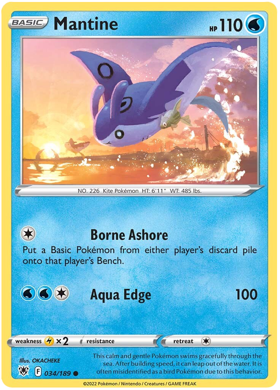 Pokemon Card Astral Radiance 34/189 034/189 Mantine Common