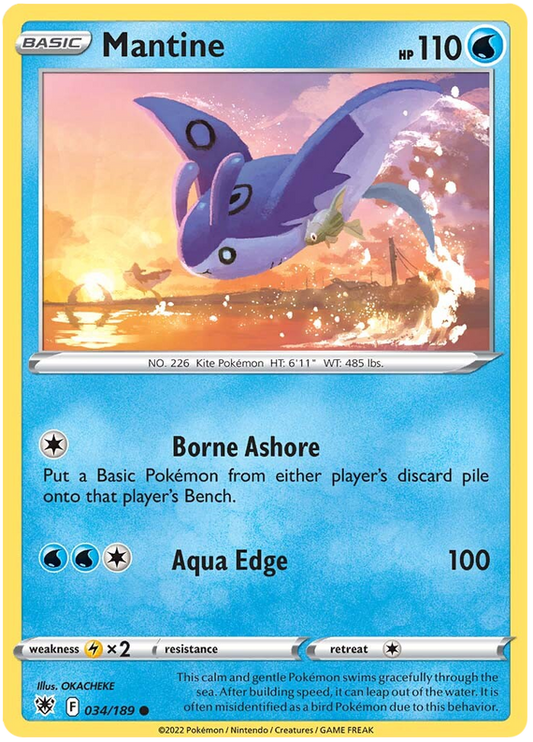 Pokemon Card Astral Radiance 34/189 034/189 Mantine Common