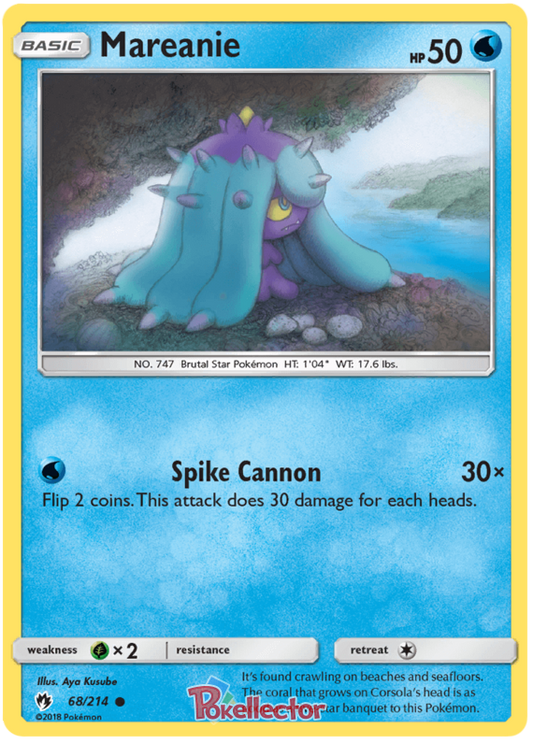Pokemon Card Lost Thunder 68/214 068/214 Mareanie Common *MINT*