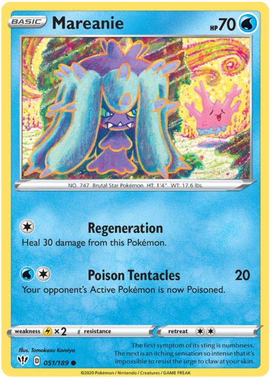 Pokemon Card Darkness Ablaze 51/189 051/189 Mareanie Common