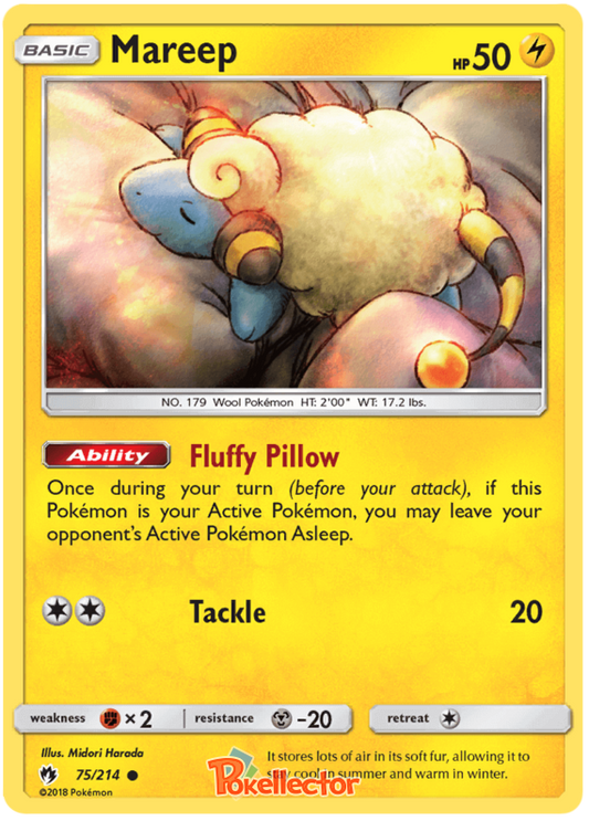 Pokemon Card Lost Thunder 75/214 075/214 Mareep Common *MINT*