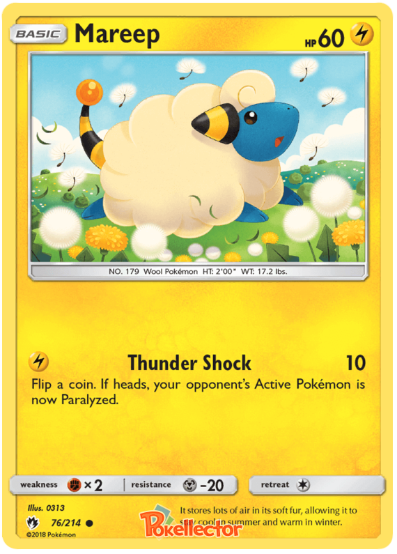 Pokemon Card Lost Thunder 76/214 076/214 Mareep Common *MINT*