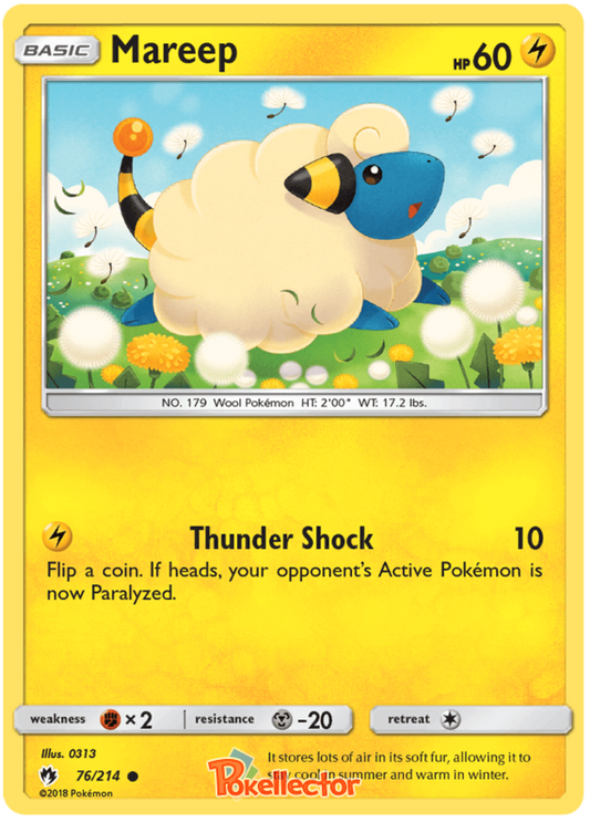 Pokemon Card Lost Thunder 76/214 076/214 Mareep Common *MINT*