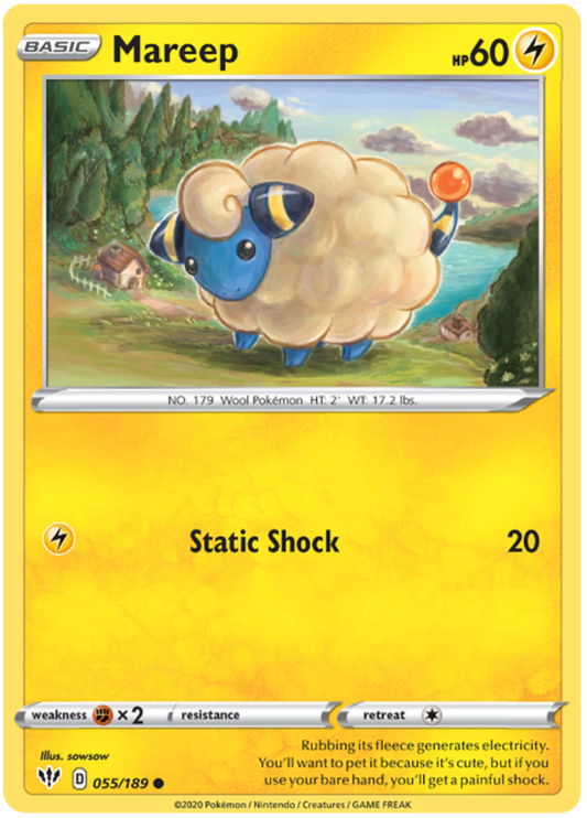 Pokemon Card Darkness Ablaze 55/189 055/189 Mareep Common