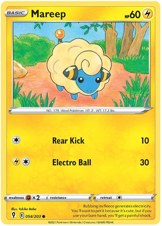 Pokemon Card Evolving Skies 54/203 054/203 Mareep Common