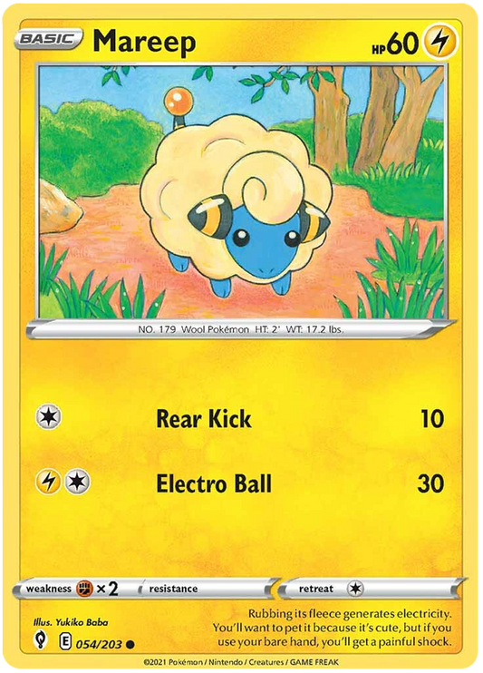 Pokemon Card Evolving Skies 54/203 054/203 Mareep Common