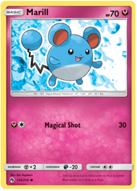 Pokemon Card Lost Thunder 135/214 Marill Common *MINT*