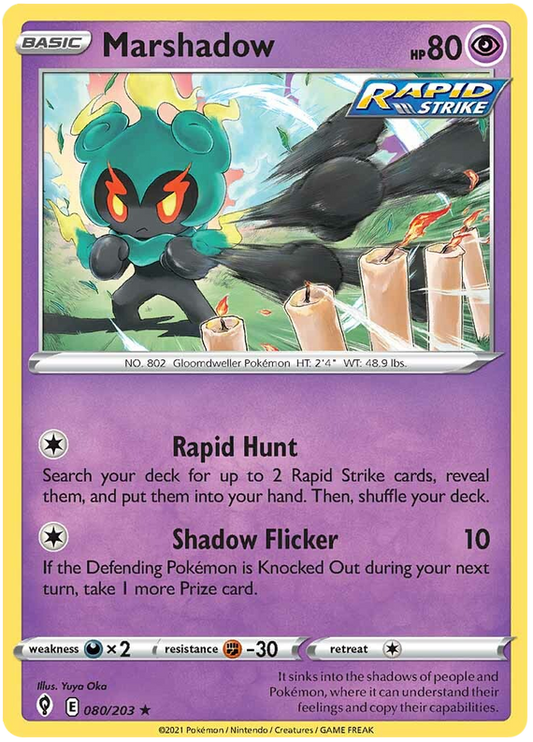 Pokemon Card Evolving Skies 80/203 080/203 Marshadow Holo Rare