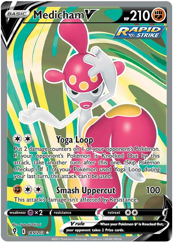 Pokemon Card Evolving Skies 185/203 185/203 Medicham V Full Art *M*