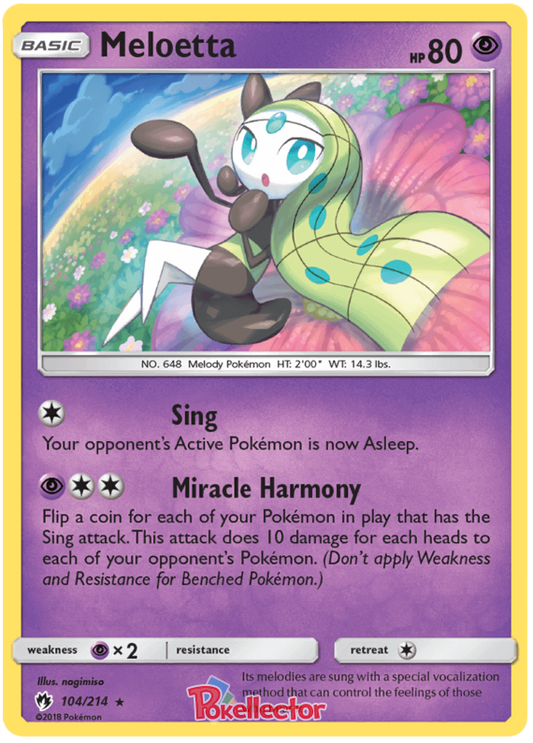 Pokemon Card Lost Thunder 104/214 Meloetta Rare *MINT*