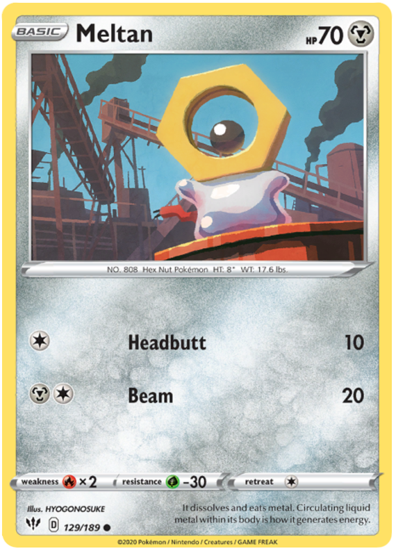 Pokemon Card Darkness Ablaze 129/189 129/189 Meltan Common