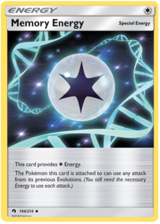 Pokemon Card Lost Thunder 194/214 Memory Energy Uncommon *MINT*