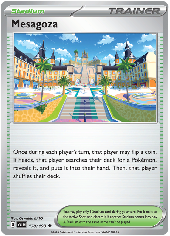 Pokemon Card Scarlet & Violet 178/198 Mesagoza Stadium Uncommon *MINT*