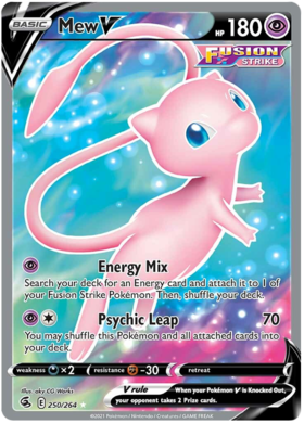 بطاقة بوكيمون Fusion Strike 250/264 Mew V Full Art