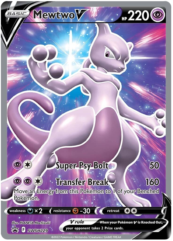 Pokemon Card SEALED SWSH Black Star Promos SWSH229 Mewtwo V