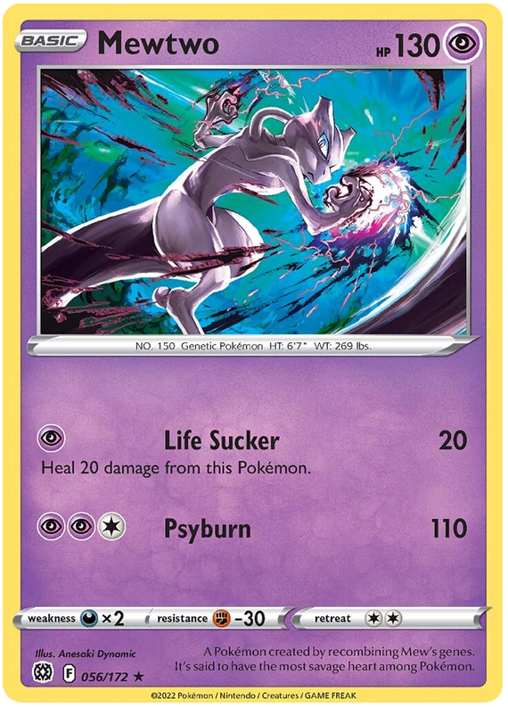 Pokemon Card Brilliant Stars 056/172 56/172 Mewtwo Rare