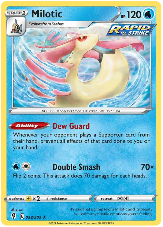 Pokemon Card Evolving Skies 38/203 038/203 Milotic Rare