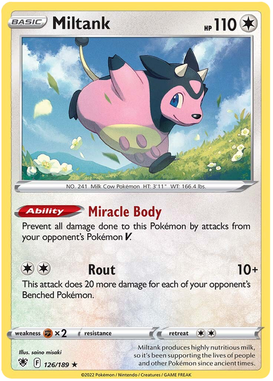 Pokemon Card Astral Radiance 126/189 Miltank Holo Rare