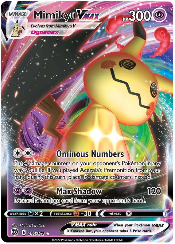 Pokemon Card Brilliant Stars 069/172 69/172 Mimikyu VMAX Ultra Rare *M*