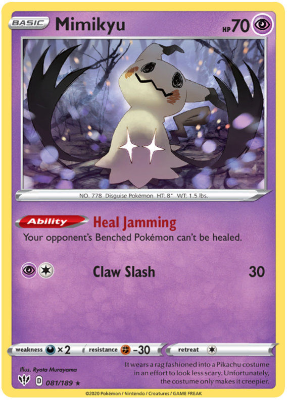 Pokemon Card Darkness Ablaze 81/189 081/189 Mimikyu Rare