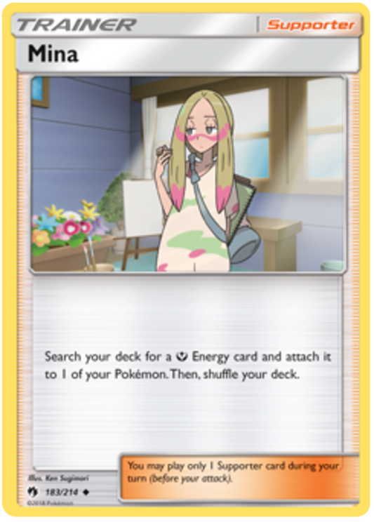 Pokemon Card Lost Thunder 183/214 Mina Supporter Uncommon *MINT*