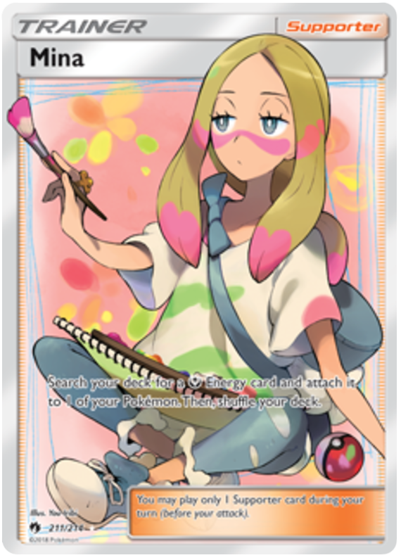 Pokemon Card Lost Thunder 211/214 Mina Supporter Full Art *MINT*