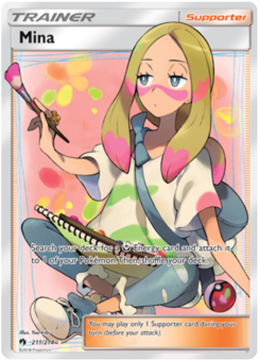 Pokemon Card Lost Thunder 211/214 Mina Supporter Full Art *MINT*