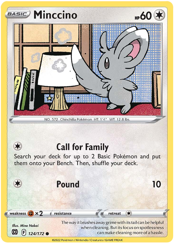 Pokemon Card Brilliant Stars 124/172 Minccino Common