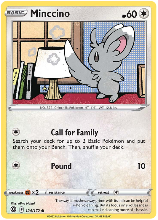 Pokemon Card Brilliant Stars 124/172 Minccino Common