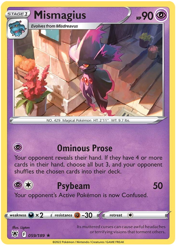 Pokemon Card Astral Radiance 59/189 059/189 Mismagius Rare