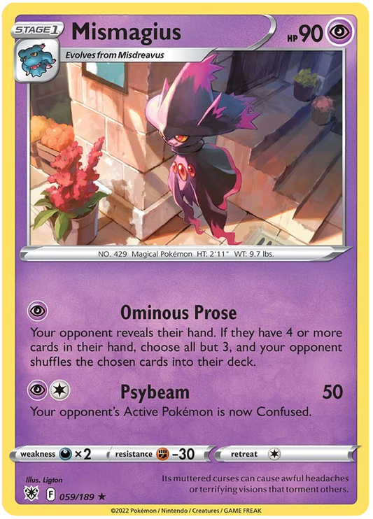 Pokemon Card Astral Radiance 59/189 059/189 Mismagius Rare