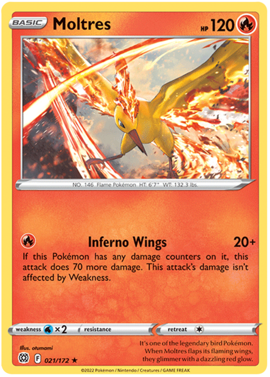 Pokemon Card Brilliant Stars 021/172 21/172 Moltres Holo Rare