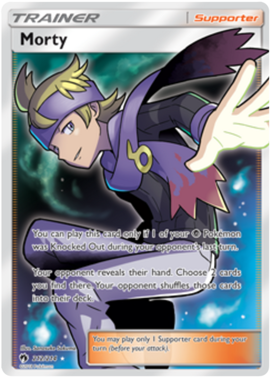 Pokemon Card Lost Thunder 212/214 Morty Supporter Full Art *MINT*