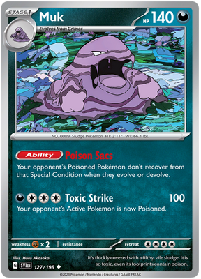 Pokemon Card Scarlet & Violet 127/198 Muk Uncommon *MINT*