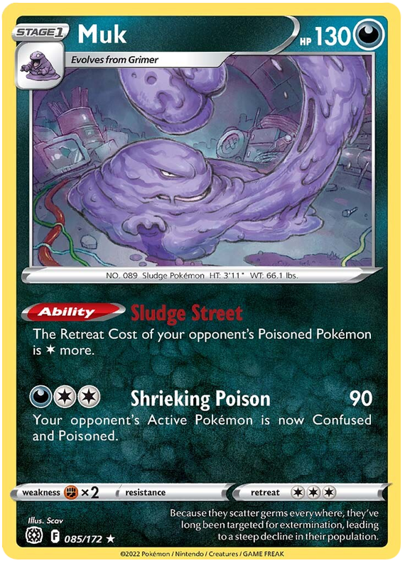 Pokemon Card Brilliant Stars 085/172 85/172 Muk Rare