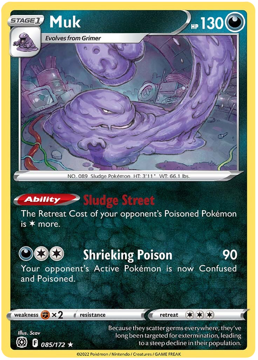 Pokemon Card Brilliant Stars 085/172 85/172 Muk Rare