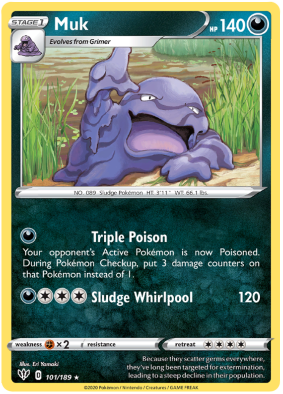 <transcy>Pokemon Card Darkness Alaze 101/189 101/189 Muk Rare</transcy>