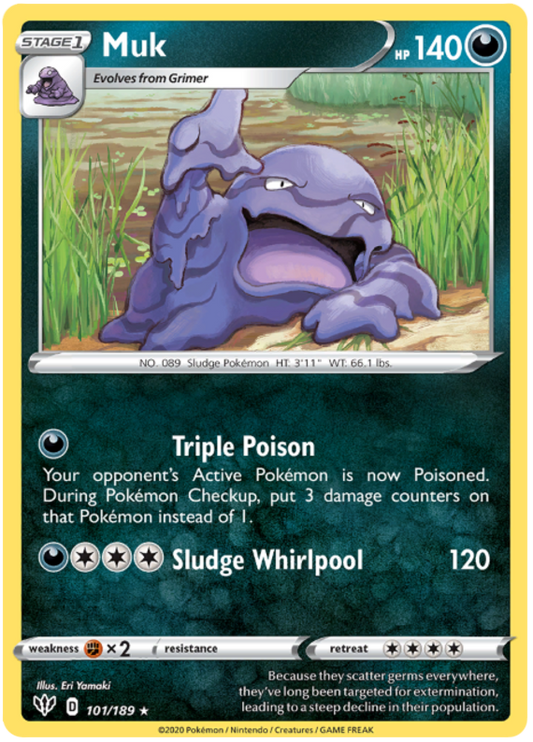 Pokemon Card Darkness Ablaze 101/189 101/189 Muk Rare