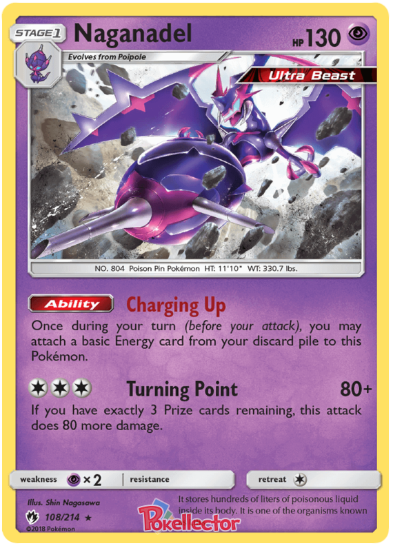 Pokemon Card Lost Thunder 108/214 Naganadel Holo Rare *MINT*