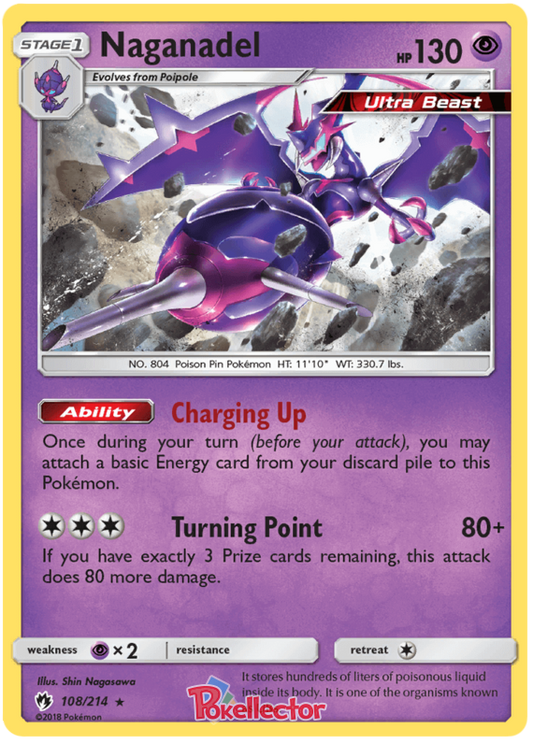 Pokemon Card Lost Thunder 108/214 Naganadel Holo Rare *MINT*