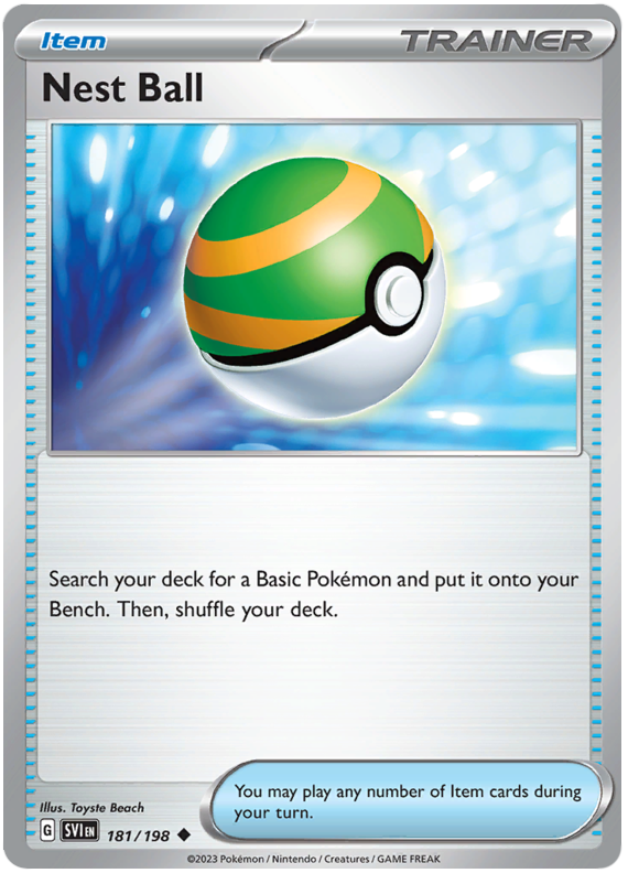 Pokemon Card Scarlet & Violet 181/198 Nest Ball Item Uncommon *MINT*