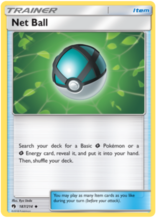 Pokemon Card Lost Thunder 187/214 Net Ball Item Uncommon *MINT*