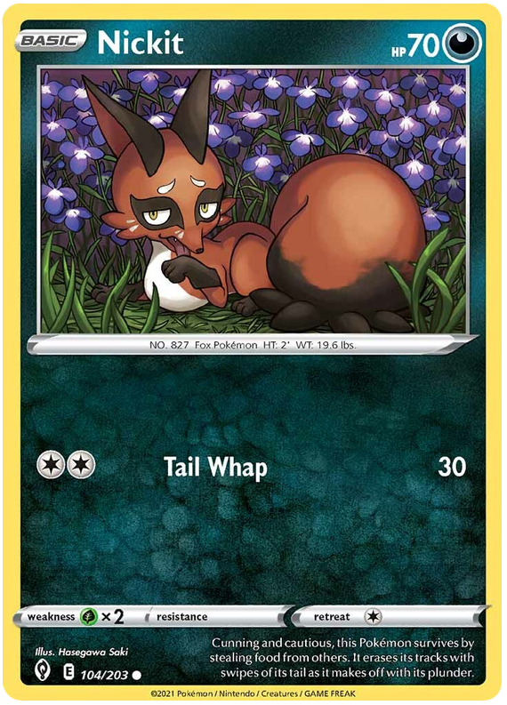 Pokemon Card Evolving Skies 104/203 104/203 Nickit Common