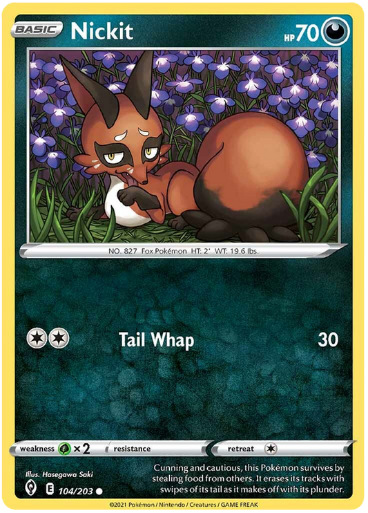 Pokemon Card Evolving Skies 104/203 104/203 Nickit Common