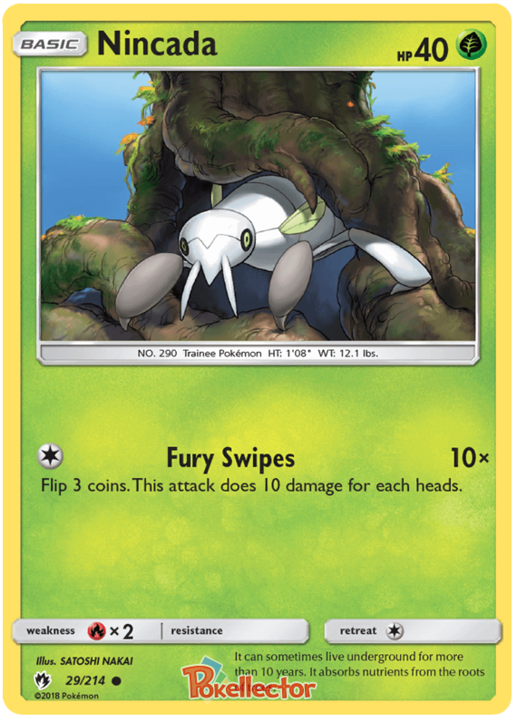 Pokemon Card Lost Thunder 29/214 029/214 Nincada Common *MINT*