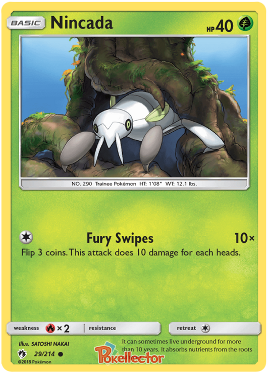 Pokemon Card Lost Thunder 29/214 029/214 Nincada Common *MINT*