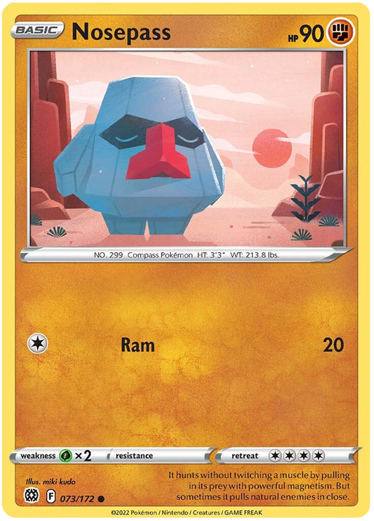 Pokemon Card Brilliant Stars 073/172 73/172 Nosepass Common