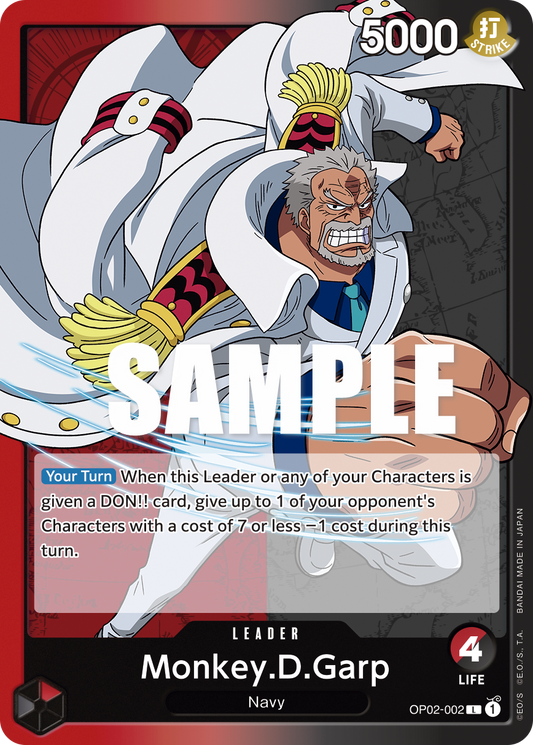 One Piece Card Paramount War Monkey.D.Garp OP02-002 L