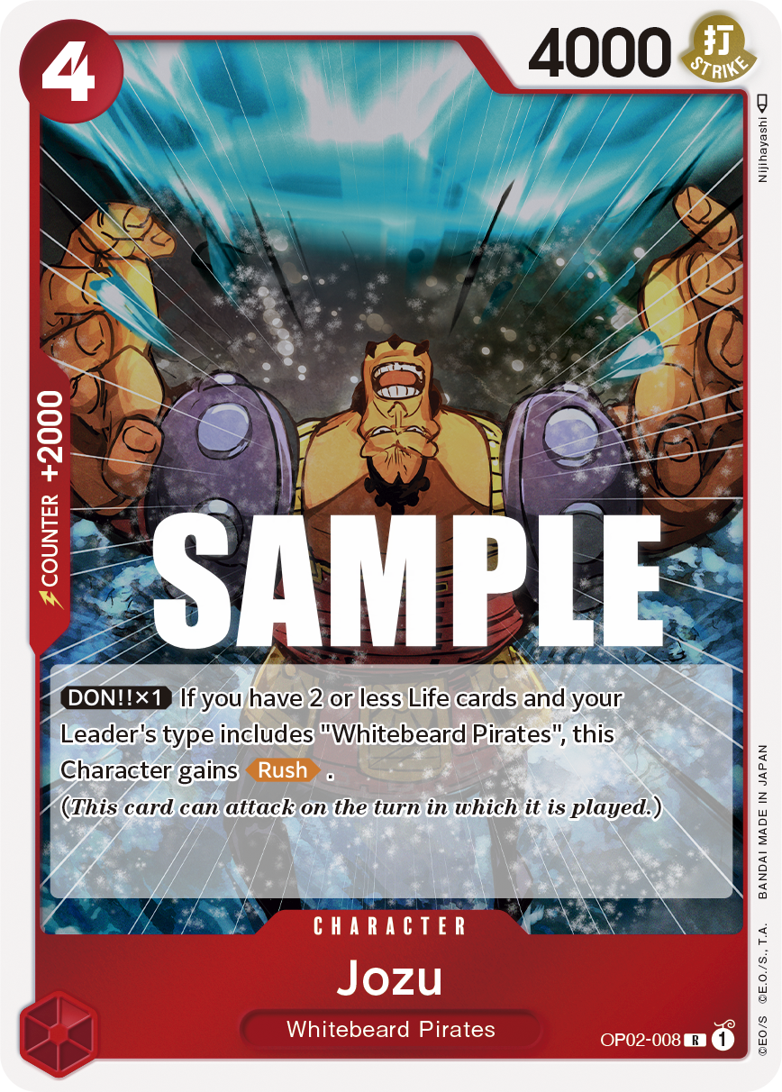 One Piece Card Paramount War Jozu OP02-008 R