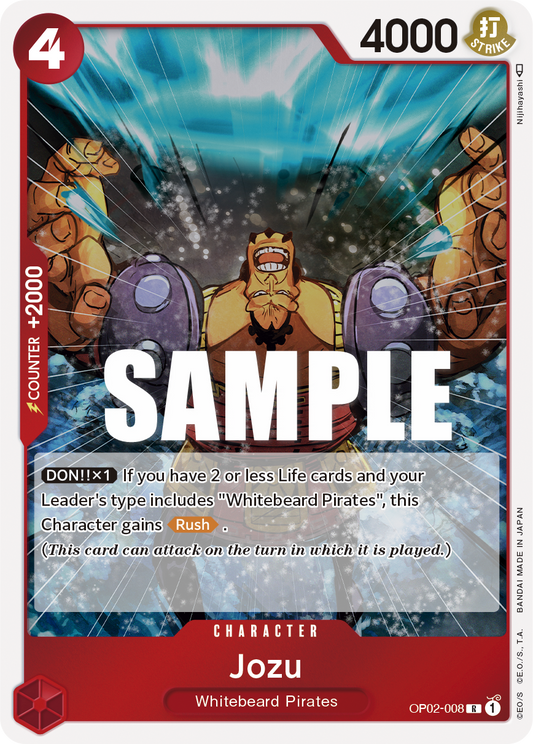 One Piece Card Paramount War Jozu OP02-008 R